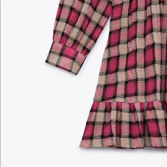 ZARA CHECK SHORT DRESS MULTICOLORED - Picture 6 of 6